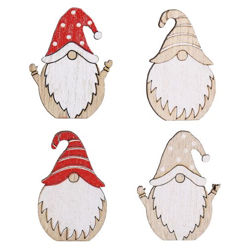 Floristik24 Christmas gnomes made of wood for gluing 2x3.5cm 48 pcs