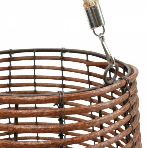 Product Candle in a basket, lantern with handle, candle decoration, basket lantern Ø24cm H34cm