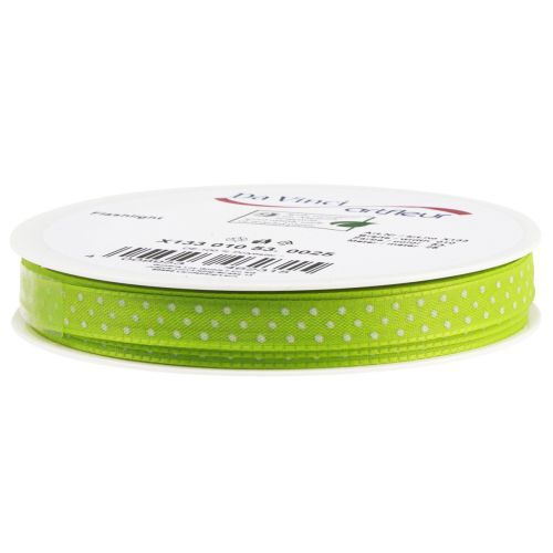 Product Gift ribbon dotted decorative ribbon May green 10mm 25m