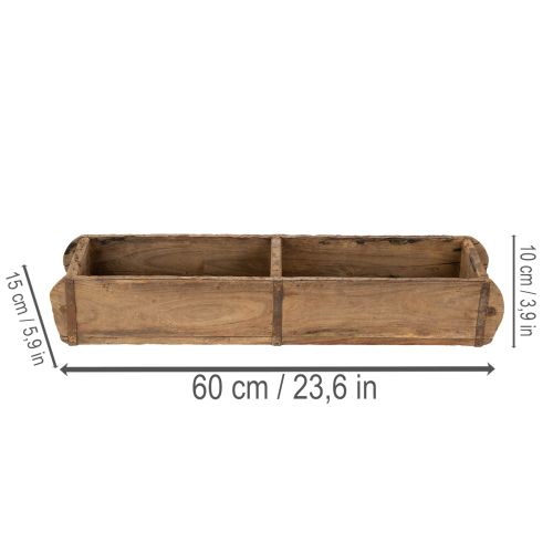 Product Wooden Tray with two compartments Authentic brick mould for home or office décor 60cm
