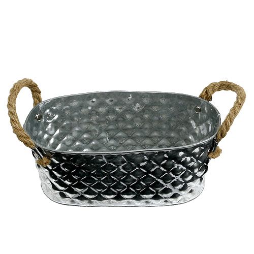 Product Zinc bowl oval 23cm x 12cm H10.5cm