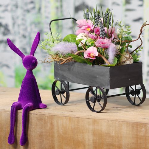 Decorative Wheelbarrow Planter Metal Anthracite L30cm