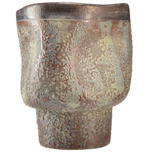 Product Decorative Vase Ceramic Planter Metallic Brown Grey Blue 16.5×20.5cm