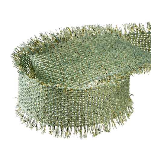 Product Decorative Ribbon Fringe Decorative Ribbon Light Green Gold W40mm L15m