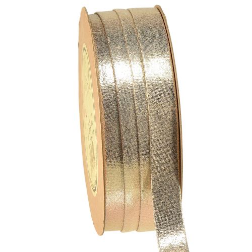 Floristik24 Decorative ribbon gold metallic decorative ribbon jewelry ribbon W15mm L15m