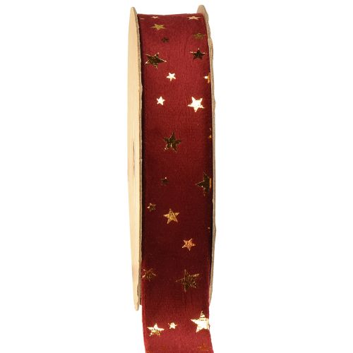 Product Velvet Ribbon Christmas Star Ribbon Red Gold W25mm L8m