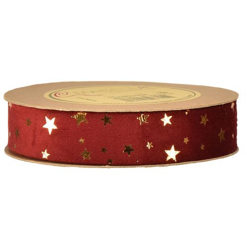 Product Velvet Ribbon Christmas Star Ribbon Red Gold W25mm L8m