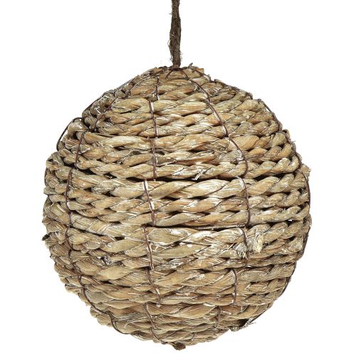 Product Decorative balls for hanging balls straw grey Ø15cm 3pcs