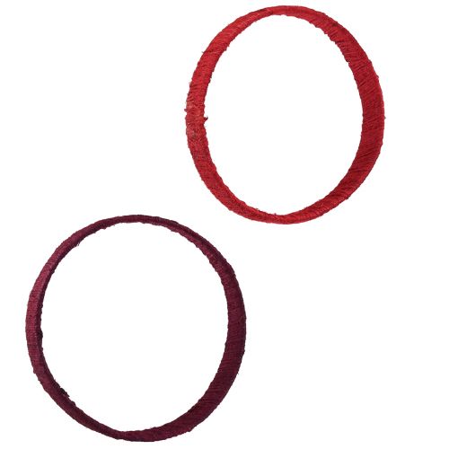 Product Decorative ring jute decoration loop red dark red 4cm Ø30cm 2pcs