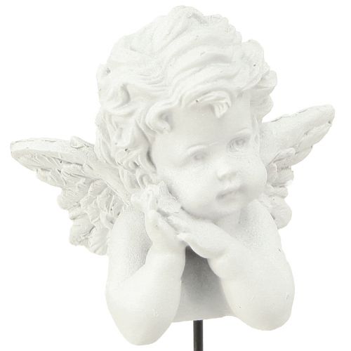 Floristik24 Decorative plug angel figures grave decoration white H5cm 6 pcs