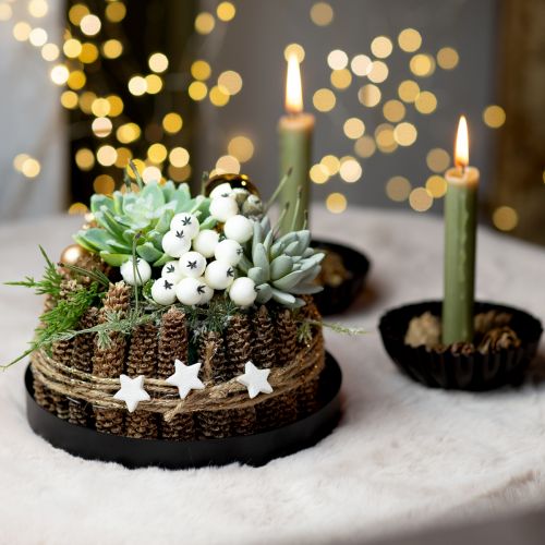 DIY Box Christmas Decoration with Succulent Arrangement Ø20cm