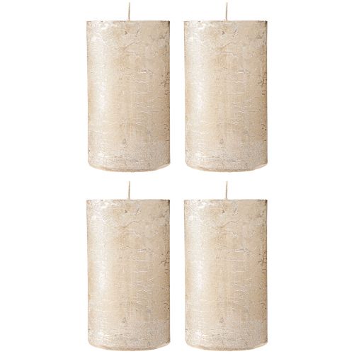 Product Solid-colored candles platinum 70x120mm 4 pcs