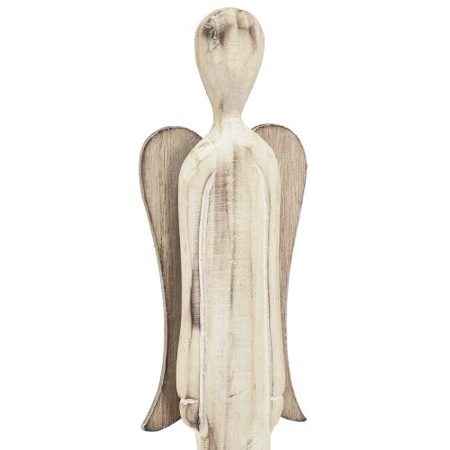 Product Angel wooden figure Christmas white washed H46cm 2pcs