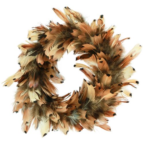 Feather wreath real feathers pheasant feathers wreath brown Ø24cm