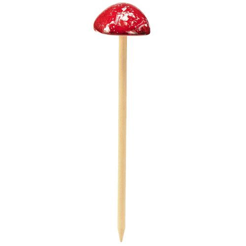 Product Fly agarics on a stick, red, 5.5cm, set of 6 - decorative autumn mushrooms for the garden and home