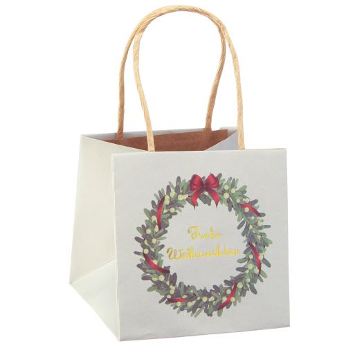 Product Gift bag with handles Gift bag grey 12×12cm 8 pcs