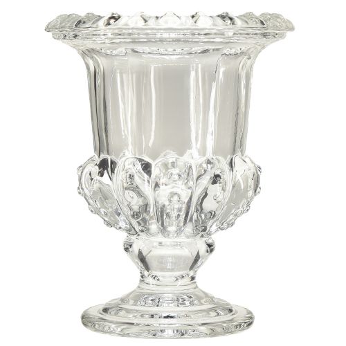 Product Glass vase with base vintage decor clear Ø16cm H20cm