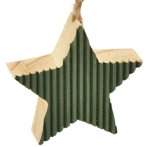Product Christmas tree wooden pendant set, heart-tree-star, mint-green-white, 4.5 cm, 9 pieces - Christmas decoration