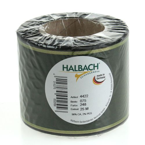 Product Wreath ribbon dark green 75mm 25m