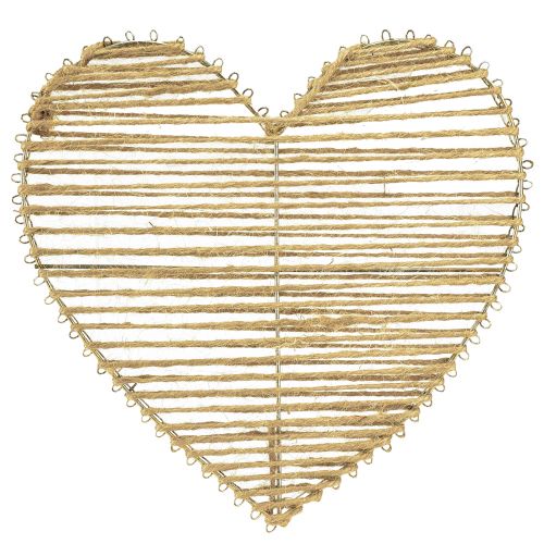 Floristik24 Heart Jute Natural For Dried Flowers 35cm 4pcs