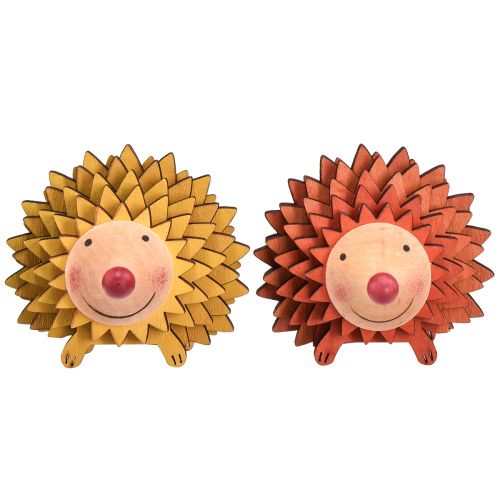 Product Hedgehog decoration wooden figure autumn orange yellow 8×7×6cm 4pcs