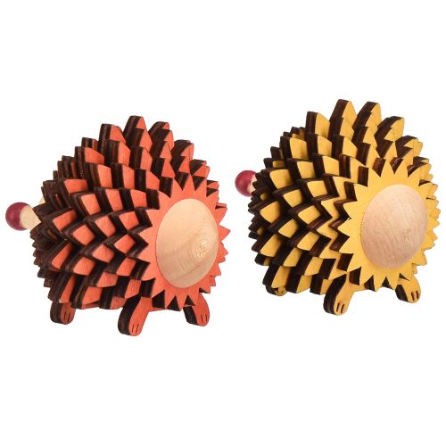 Product Hedgehog decoration wooden figure autumn orange yellow 8×7×6cm 4pcs