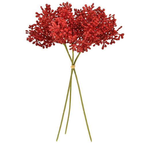 Product Artificial berries red decoration for Advent wreath 32cm 3 pieces in bunch