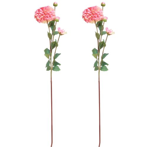 Product Artificial Dahlias in Peach Pink Ø10cm L80cm 2pcs