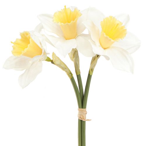 Product Artificial Daffodils Silk Flowers White Easter Bell 40cm 3pcs