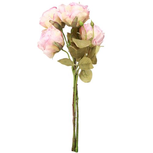 Product Artificial Roses Silk Flowers Pink L44cm 4 pcs