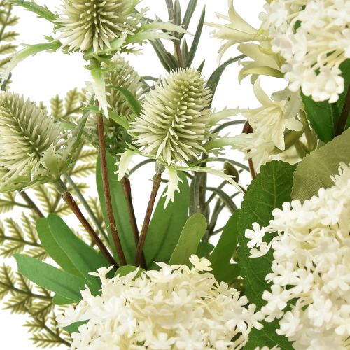 Product Artificial flower bouquet snowball plant teasel fern 65cm