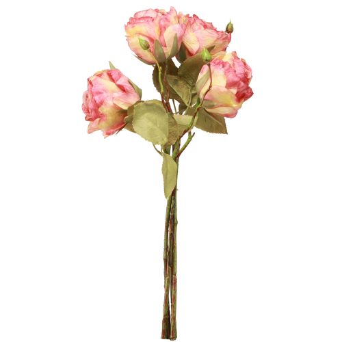 Product Artificial roses pink decorative roses with buds L44cm 4 pcs