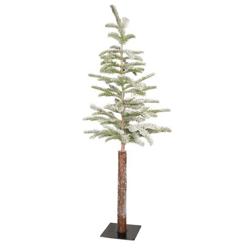 Artificial fir tree on metal plate snow winter decoration 35x115cm