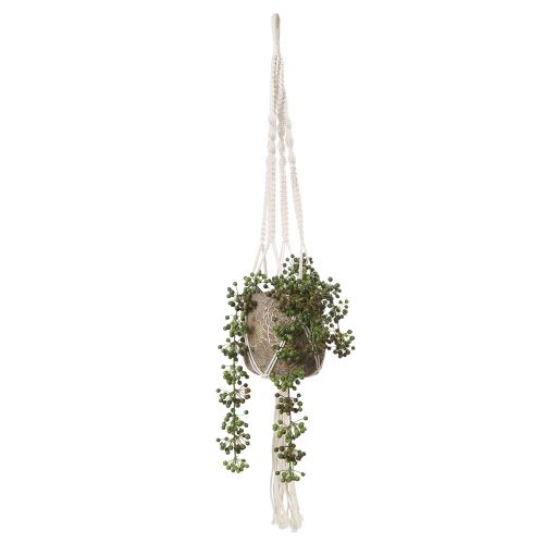 Floristik24 Macrame hanging basket for pot Ø18-19cm cream H85cm