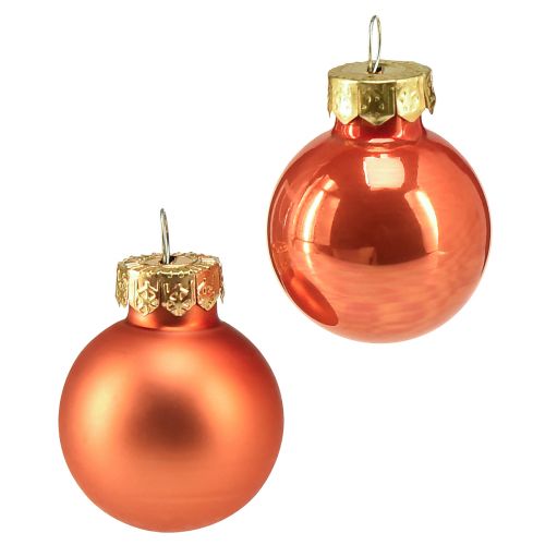 Product Mini Christmas balls glass Orange Pumpkin Ø2.5cm 22pcs