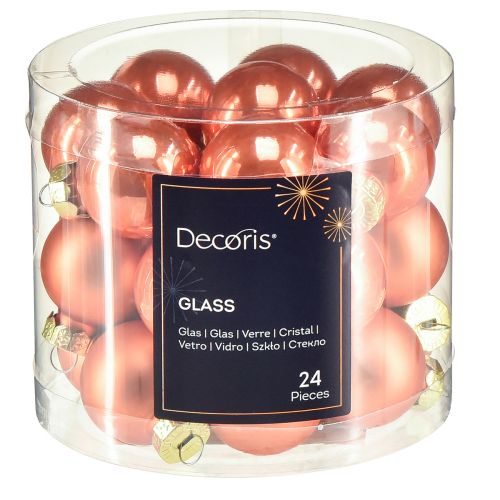 Product Mini Christmas balls glass Orange Pumpkin Ø2.5cm 22pcs