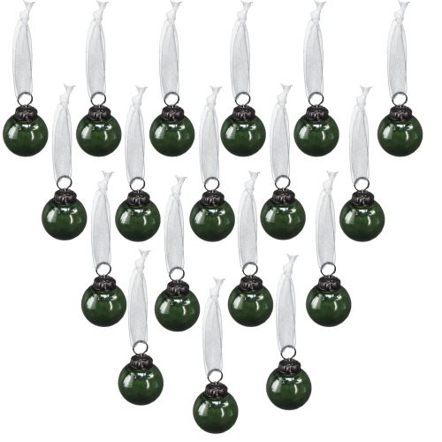 Product Mini Christmas balls glass balls green Ø3cm 18pcs in glass
