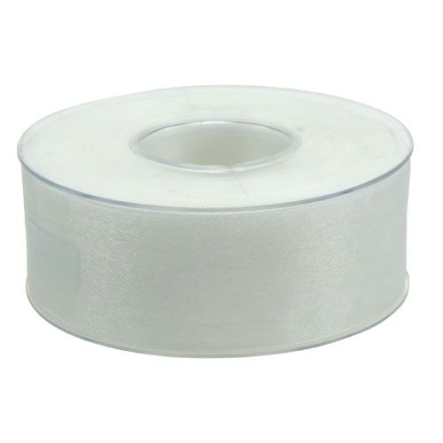 Product Organza ribbon gift ribbon white ribbon selvage 40mm 50m