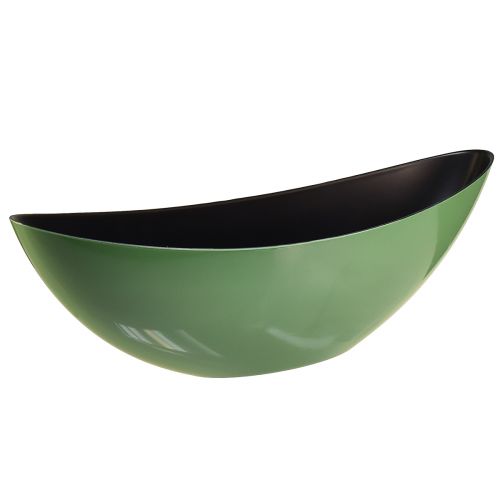 Modern green half-moon bowl made of plastic 2 pieces – 39 cm – Versatile for decoration