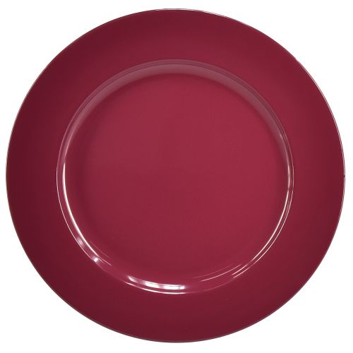 Versatile dark red plastic plates – 28 cm, perfect for decoration and outdoor use – 4 pieces
