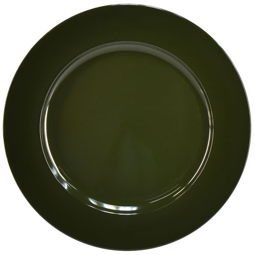 Elegant dark green plastic plate – 28 cm – Ideal for stylish table arrangements and decoration