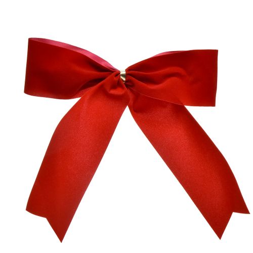 Floristik24 Velvet Bow Red 5.5cm wide Christmas Bow outdoor-suitable 18×18cm 2pcs