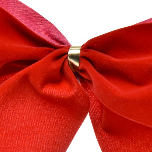 Product Velvet Bow Red 5.5cm wide Christmas Bow outdoor-suitable 18×18cm 2pcs