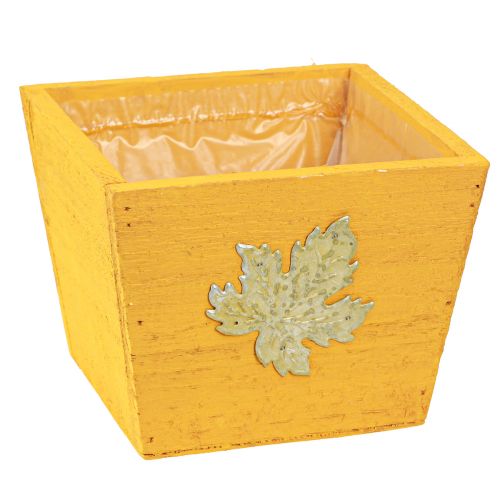 Product Planter Wooden Shabby Chic Wooden Box Yellow 11×14.5×14cm