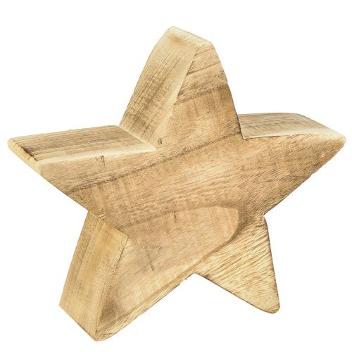 Rustic decorative star made of Paulownia wood – Natural wood look, 25x8 cm – Versatile room decoration