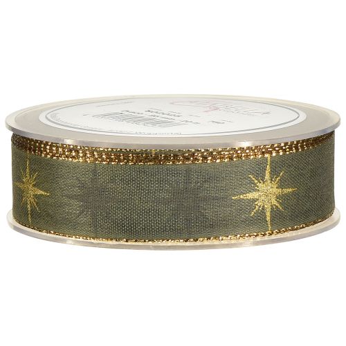 Product Star Ribbon Grey Gold Stars Decorative Ribbon W25mm L20m