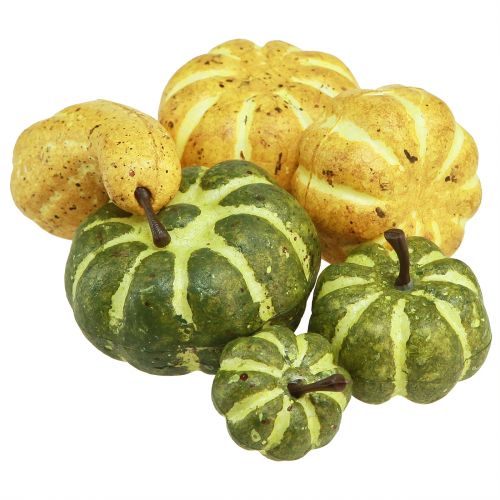 Product Scatter decoration autumn decoration pumpkins yellow green Ø2–4.5cm 12 pcs