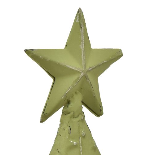 Product Christmas tree metal wood stars silver green H46,5cm