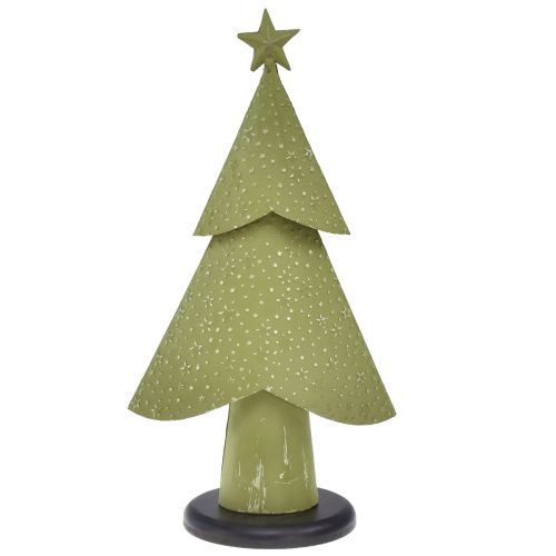 Product Christmas tree metal wood stars silver green H46,5cm