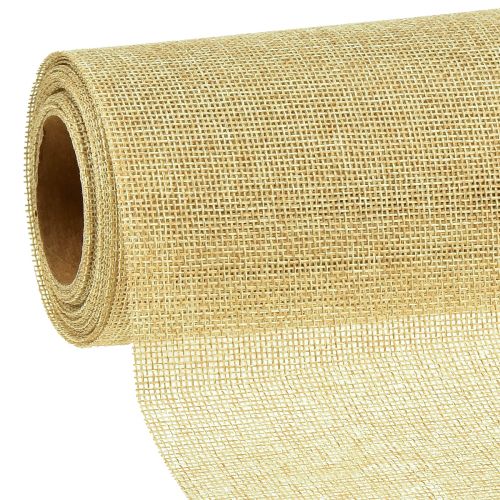 Table runner natural with jute, decorative fabric 29×450cm - Elegant table runner for your festive decoration